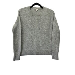 Gap Designed & Crafted Womens Gray Textured Knit Crewneck Sweater Small Relaxed